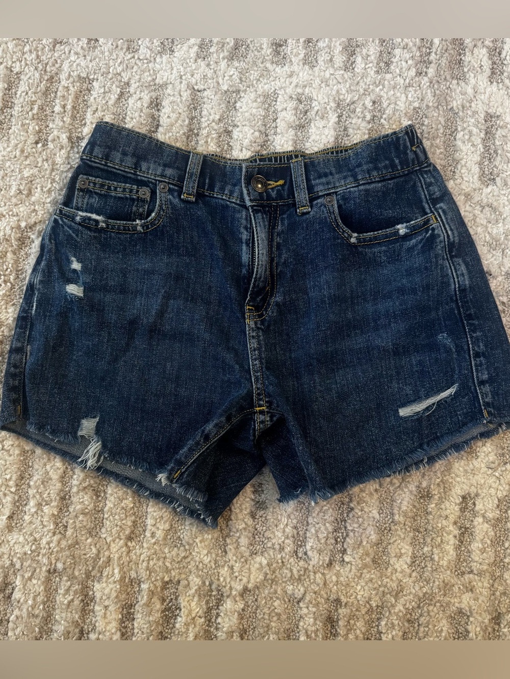 Aerie Women’s XS Dark Wash Distressed Denim Shorts - Women EEUC